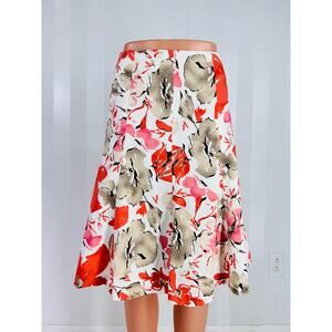 PARISIAN SIGNATURE Women’s Multicolor Floral Print Flare Skirt Sz 6P